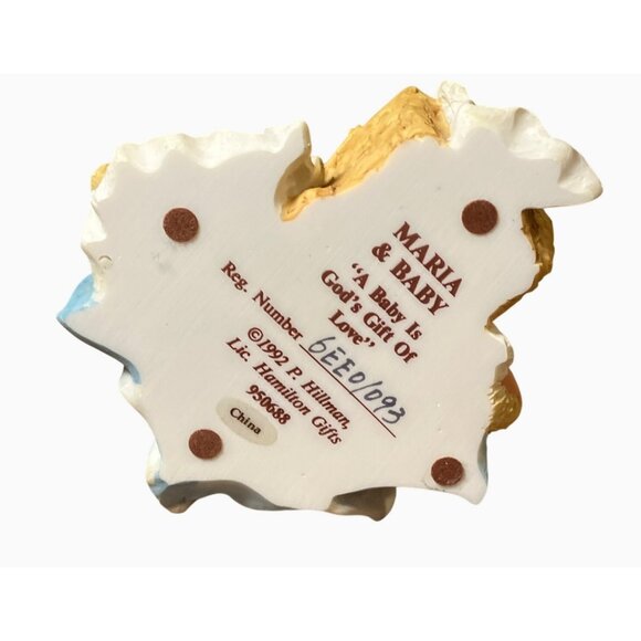 Maria and Baby Figurine A Baby Is Gods Gift Of Love 1992 By P. Hillman - Picture 11 of 12